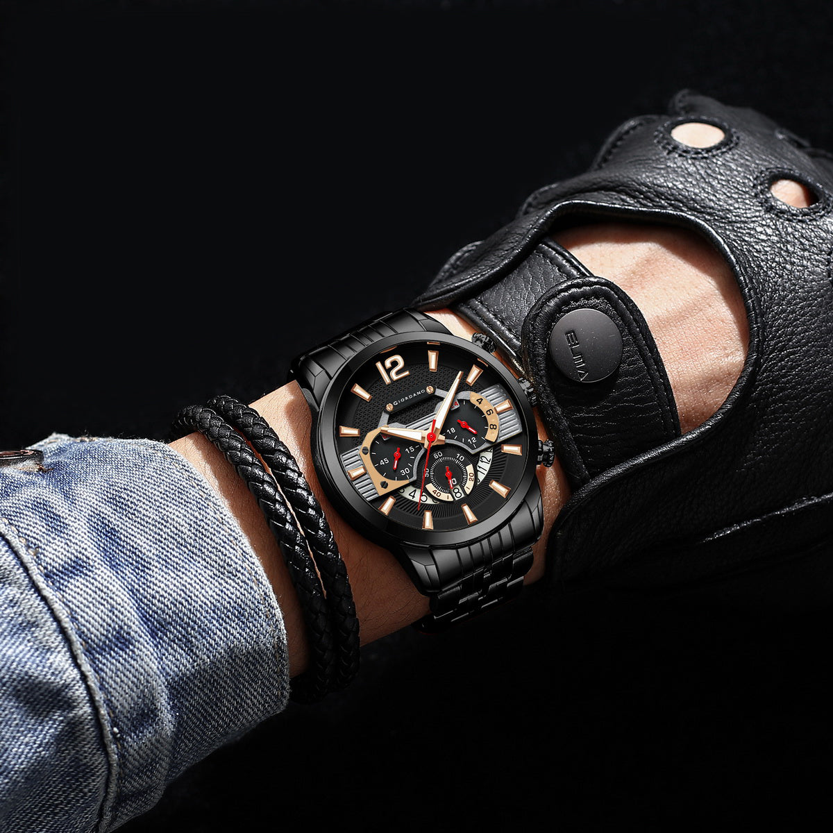 Giordano Analog Wrist Watch for Men Stylish Metal Strap with Water Resistant Multifunction Mechanism Watch GZ-50032-22